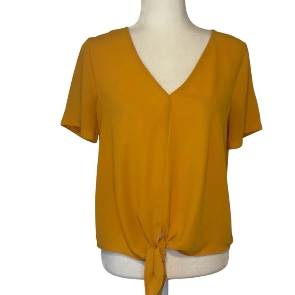 Madewell Yellow Blouse with Front Tie. Sz. Small. Great Condition!!